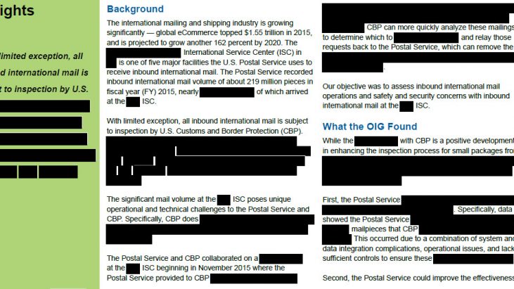 Inbound International Mail Operations Redacted Service