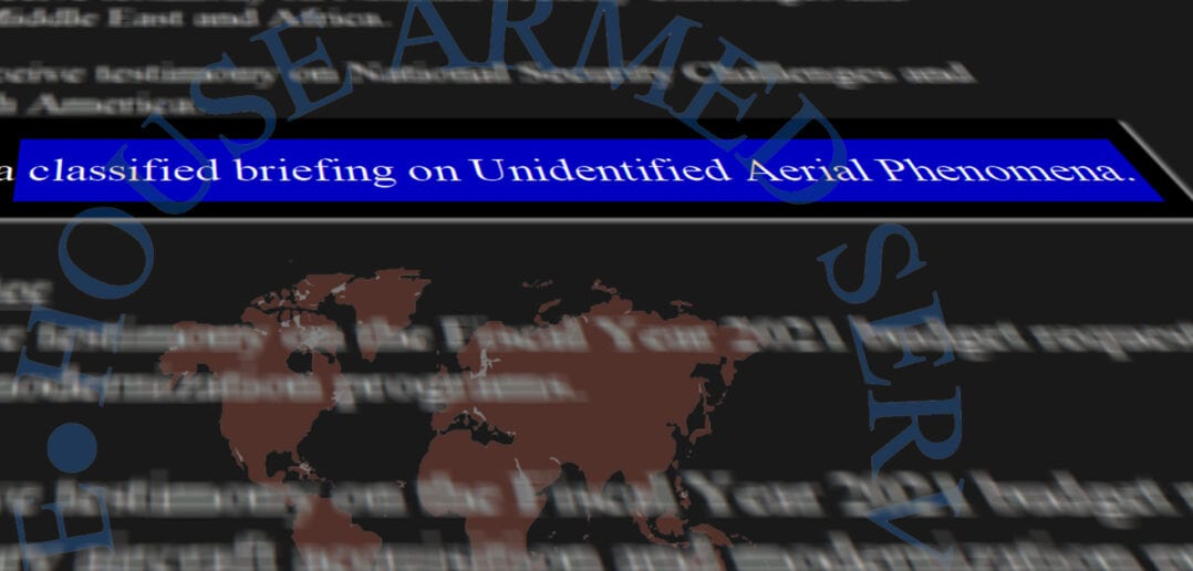 Risultato immagini per March 11th, 2020, House Armed Services Committee Received Briefing on Unidentified Aerial Phenomena (UAPs)